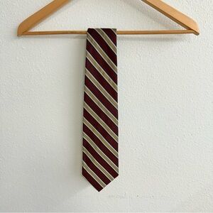 Robert Talbott Burgundy and Gold Striped Tie